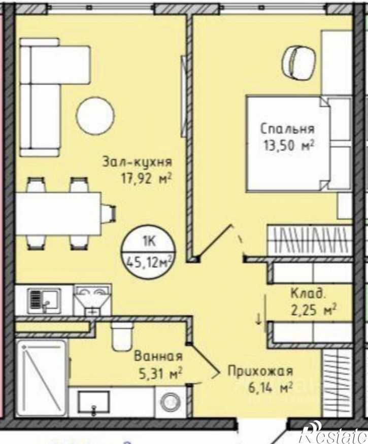 1-комн квартира пр-кт Насрутдинова, 162,  д. 162