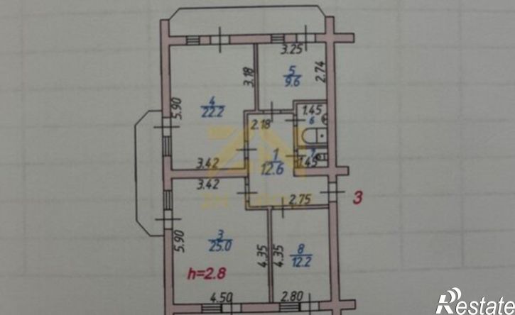 3-комн квартира улица Айвазовского, 6Б,  д. 6Б