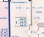 1-комн, 45кв м, этаж 7/12 2-й тупик Лаптиева, 10а к5