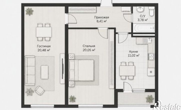2-комн квартира ул Ахмата-Хаджи Кадырова, 124,  д. 124