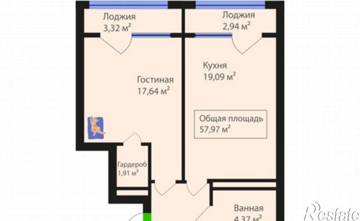 1-комн квартира в новом доме ул Лаптиева, 43г,  д. 43г