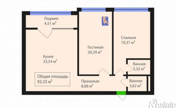 2-комн квартира в новом доме ул Лаптиева, 43а,  д. 43а