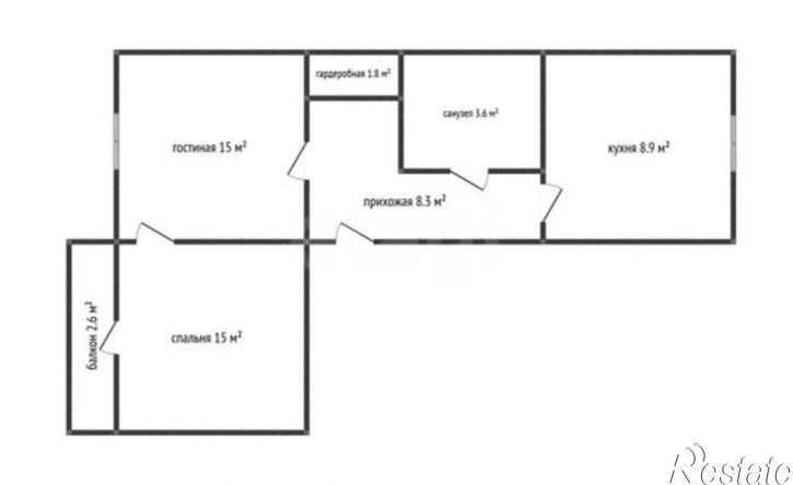 2-комн квартира улица Нахимова, 65В,  д. 65В