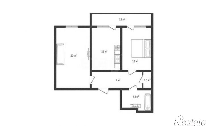 2-комн квартира ул Вузовское озеро, 15А,  д. 15А