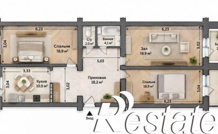 3-комн квартира проспект Гамидова, 49 к5,  д. 49 к5