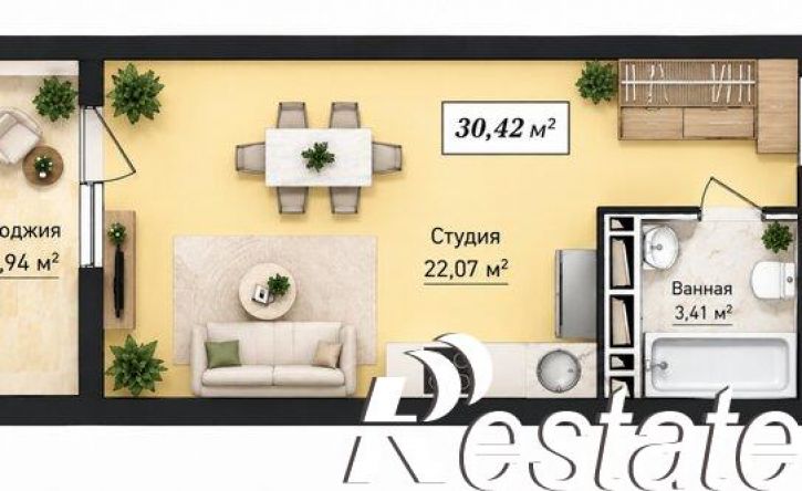1-комн квартира улица Лаптиева, 47,  д. 47